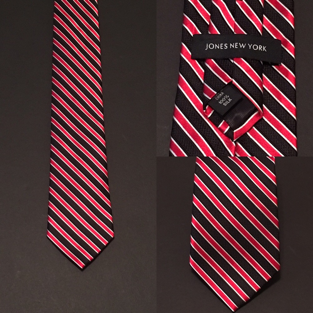 Black, red, & white tie